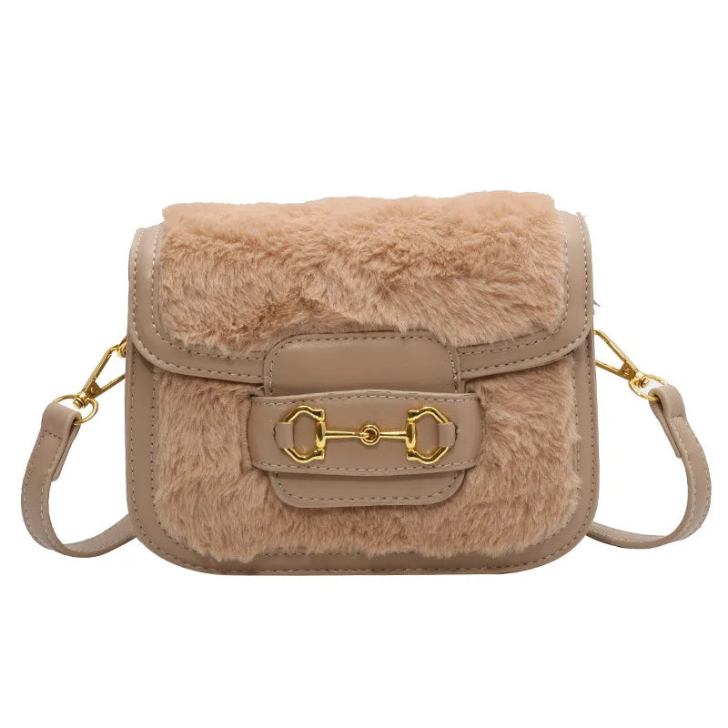 Furry Shoulder Small Square Bag Crossbody Bags for Women
