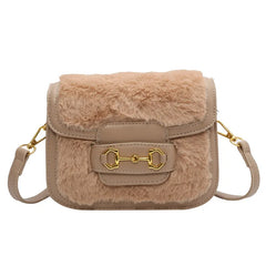 Furry Shoulder Small Square Bag Crossbody Bags for Women