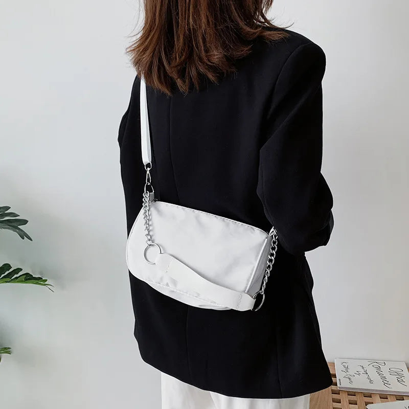 Oxford Crossbody Shoulder Bag for Women with Chain Strap