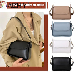 Underarm Bag Women Wide Strap PU Leather Small Handbag