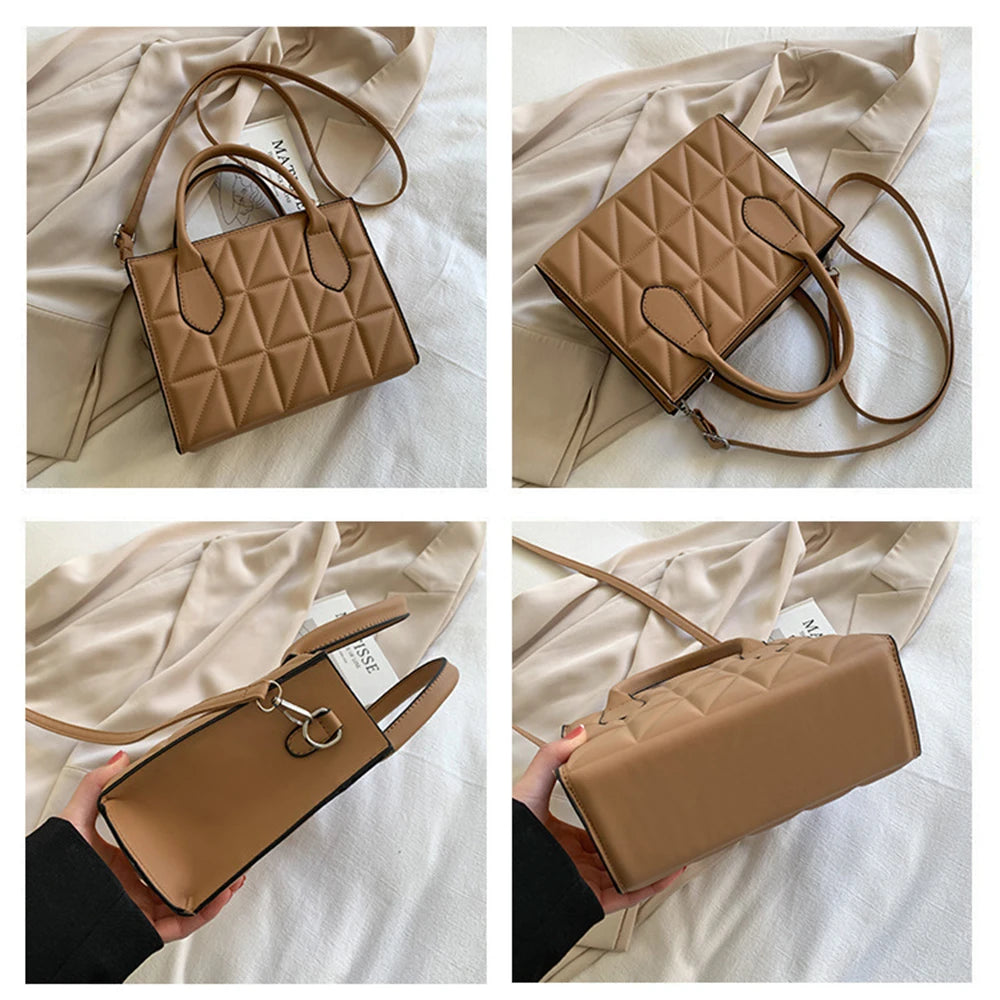 Casual Messenger Bags Texture Shoulder Bags Horizontal Square Leather Bags