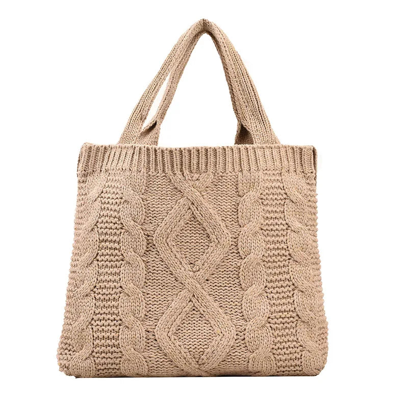 Women's Woolen Shoulder Bag Western Style Large Capacity Messenger Bag