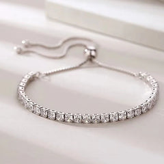 Zircon Inlaid 925 Silver Bracelet Birthday Party Gift