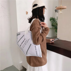 Printed Tote Shoulder Bag for Women, Large-Capacity Spring & Autumn Mask Bag