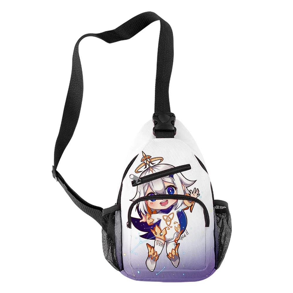 Paimon Crossbody Chest Bags Oxford Waterproof Boys/Girls Sports Travel Bags