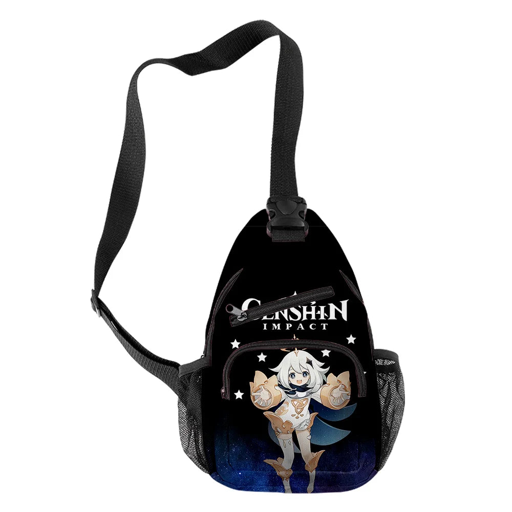 Paimon Crossbody Chest Bags Oxford Waterproof Boys/Girls Sports Travel Bags
