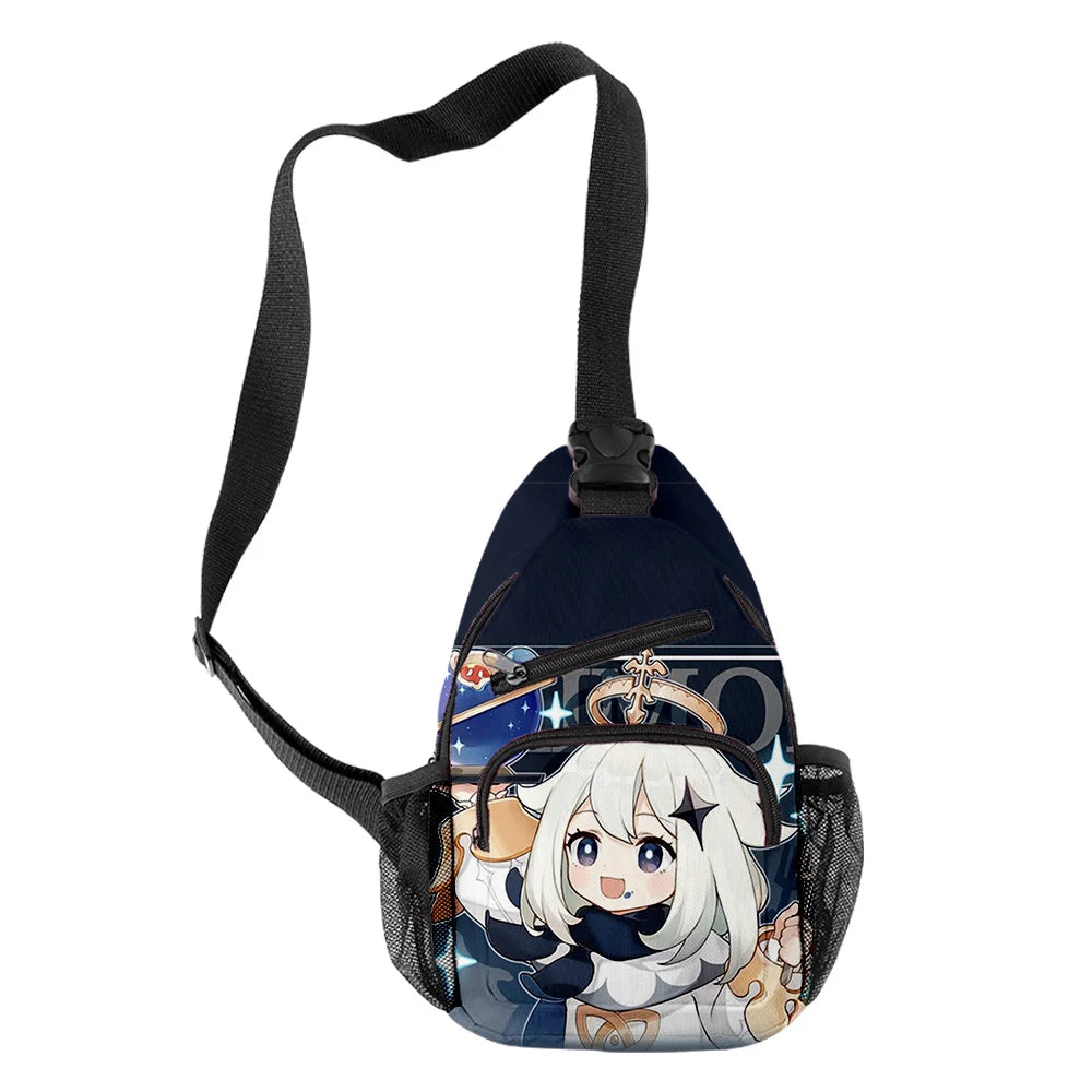 Paimon Crossbody Chest Bags Oxford Waterproof Boys/Girls Sports Travel Bags