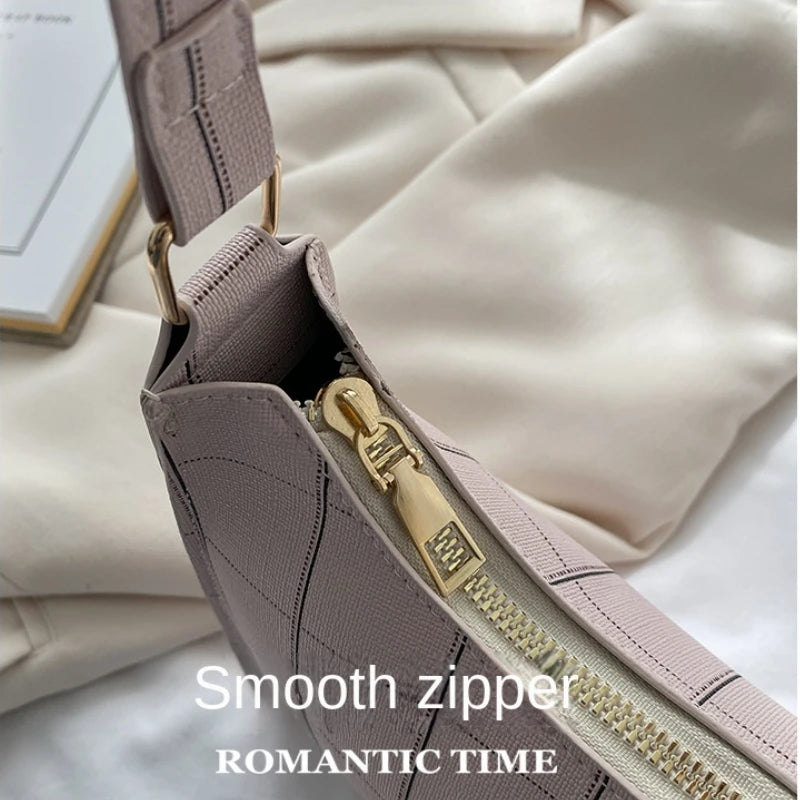 Plaid Underarm Bag PU Leather Shoulder Bags for Women