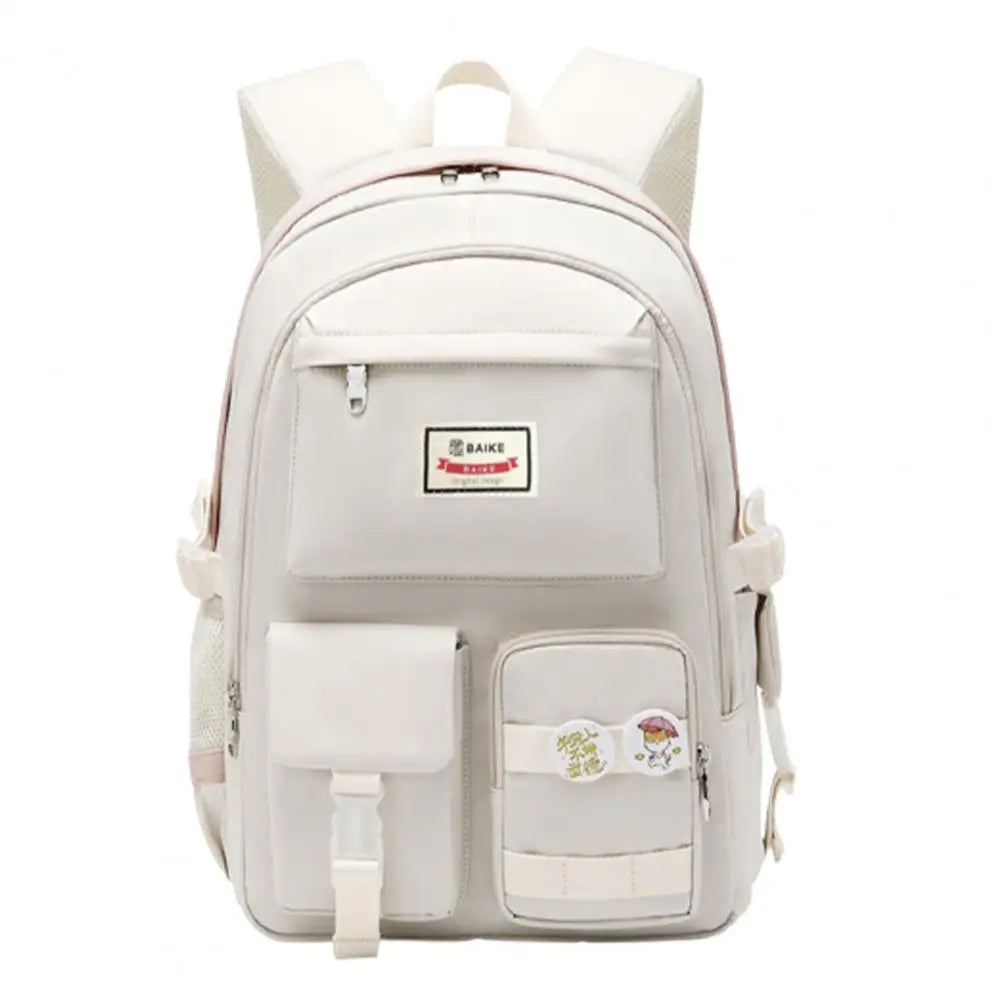 Portable Smooth Zipper Backpack School Bag Storage