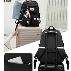 Portable Smooth Zipper Backpack School Bag Storage