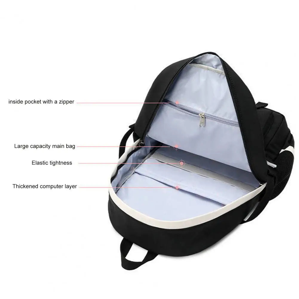 Portable Smooth Zipper Backpack School Bag Storage