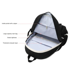 Portable Smooth Zipper Backpack School Bag Storage