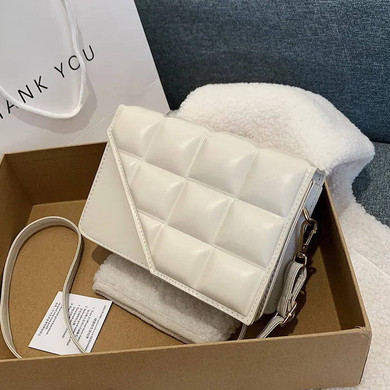 Rhombus Women's Shoulder Bag Texture Messenger Bag Handbags