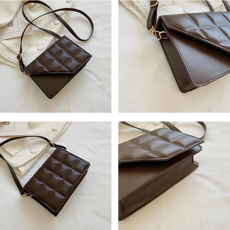 Rhombus Women's Shoulder Bag Texture Messenger Bag Handbags