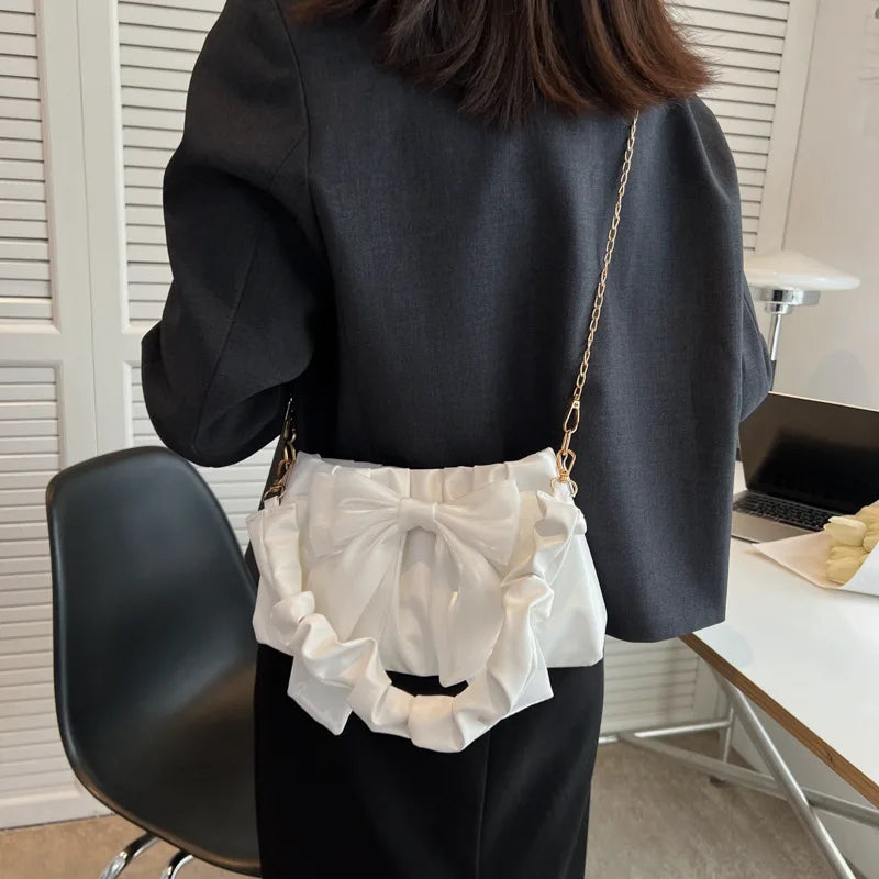 Casual Chain Messenger Bow Shoulder Hand Bag for Women