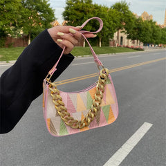 Women's PU Leather Shoulder Bag Plaid Handbag