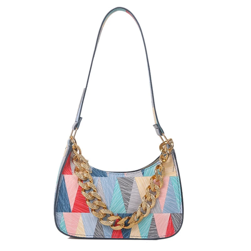 Women's PU Leather Shoulder Bag Plaid Handbag