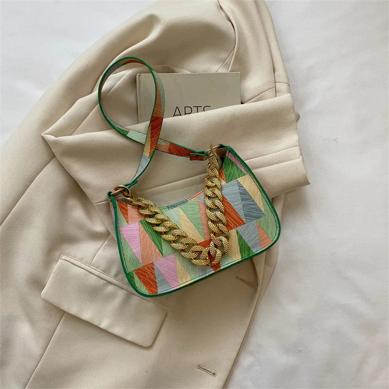 Women's PU Leather Shoulder Bag Plaid Handbag
