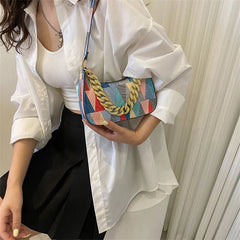 Women's PU Leather Shoulder Bag Plaid Handbag