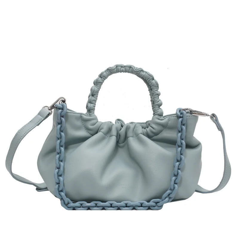 Fold Portable Small Bag Thick Chain Shoulder Bag