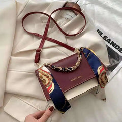 One-Shoulder Messenger Bag with Chain Strap