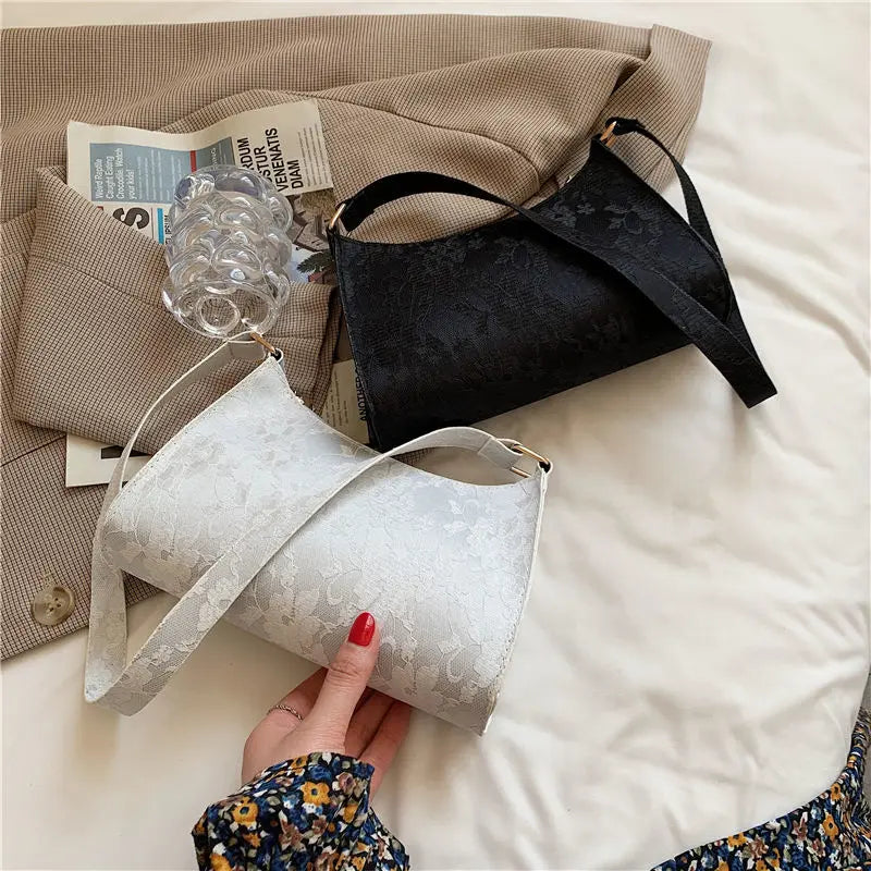 Women Shoulder Bag Lace Jacquard Underarm Retro Casual Stylish
