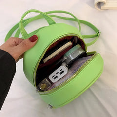 Portable Small PU Leather Casual Backpack Pouch Bag