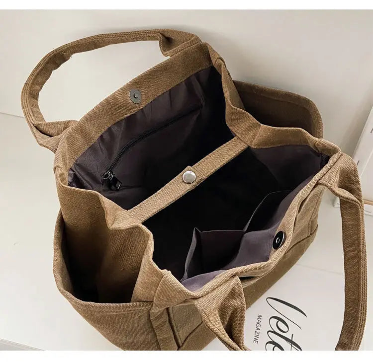 Canvas Women Shoulder Bags Ladies Tote Shopping Bag Large Capacity Clutch Purse