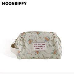 Quilted Travel Cosmetic Storage Bag Large Capacity Make Up Bag
