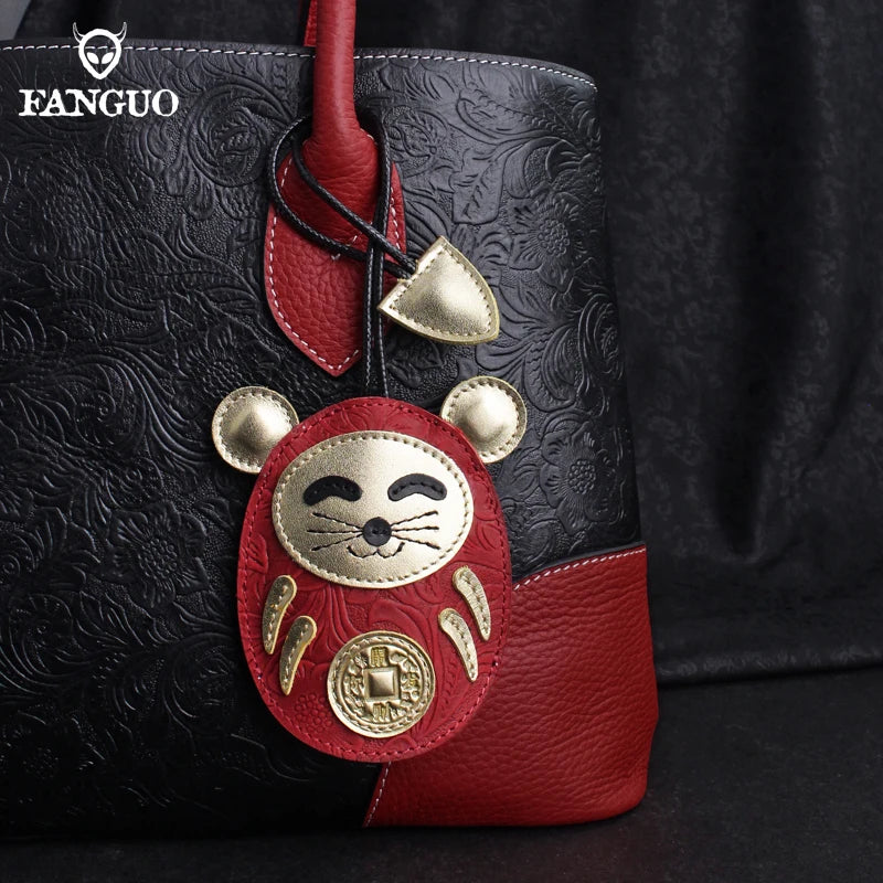 Leather Housekeeper Key Holder Retro Smart Key Case Keyring Pouch