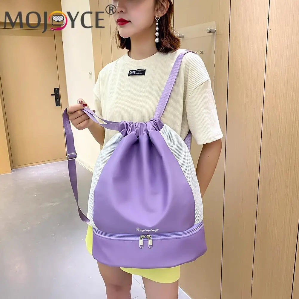 Drawstring Fitness Swim Bag Waterproof Oxford Cloth