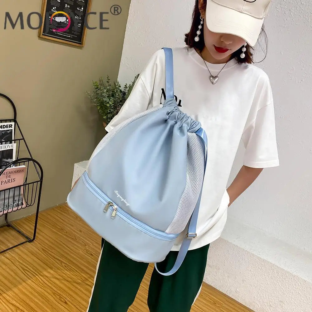 Drawstring Fitness Swim Bag Waterproof Oxford Cloth