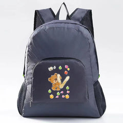 Foldable Backpack Ultralight Outdoor Daypack for Men Women Bear Letter Pattern