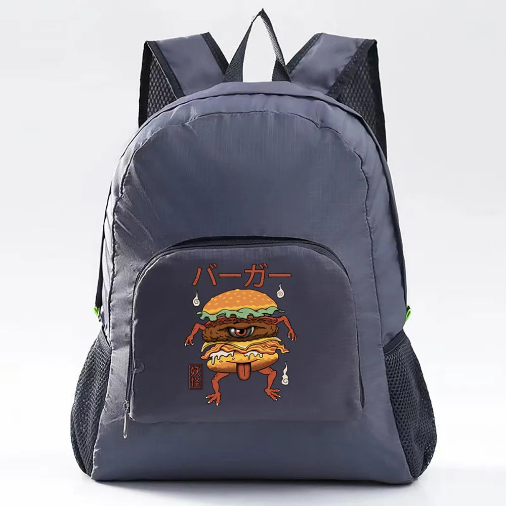 Foldable Backpack Ultralight Camping Hiking Daypack Monster Pattern