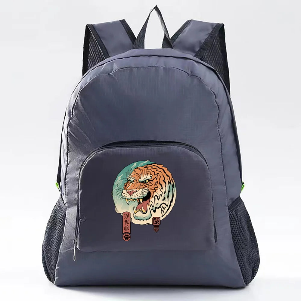 Foldable Backpack Ultralight Outdoor Camping Hiking Daypack Japan Cat Pattern
