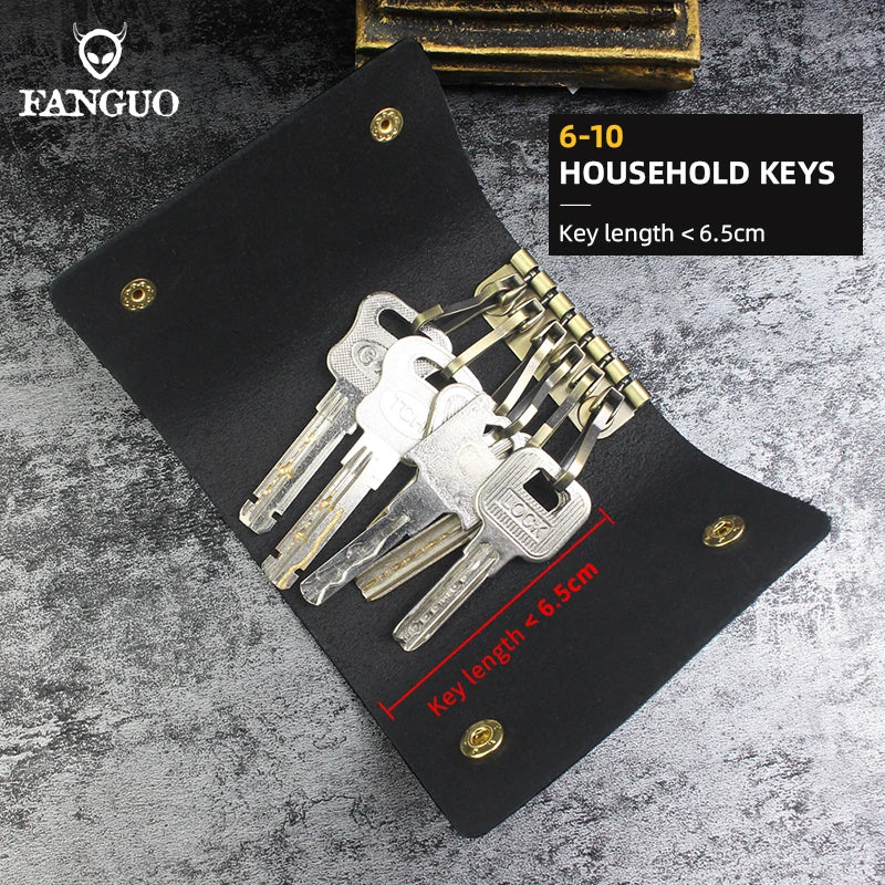 Portable Leather Key Holder Bag Unisex Wallet Cover Mini Key Wallet