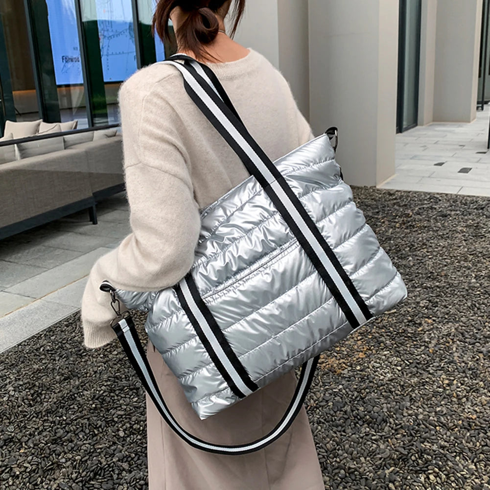 Large Tote Padded Handbags for Women Winter Purse Shopper Handbags