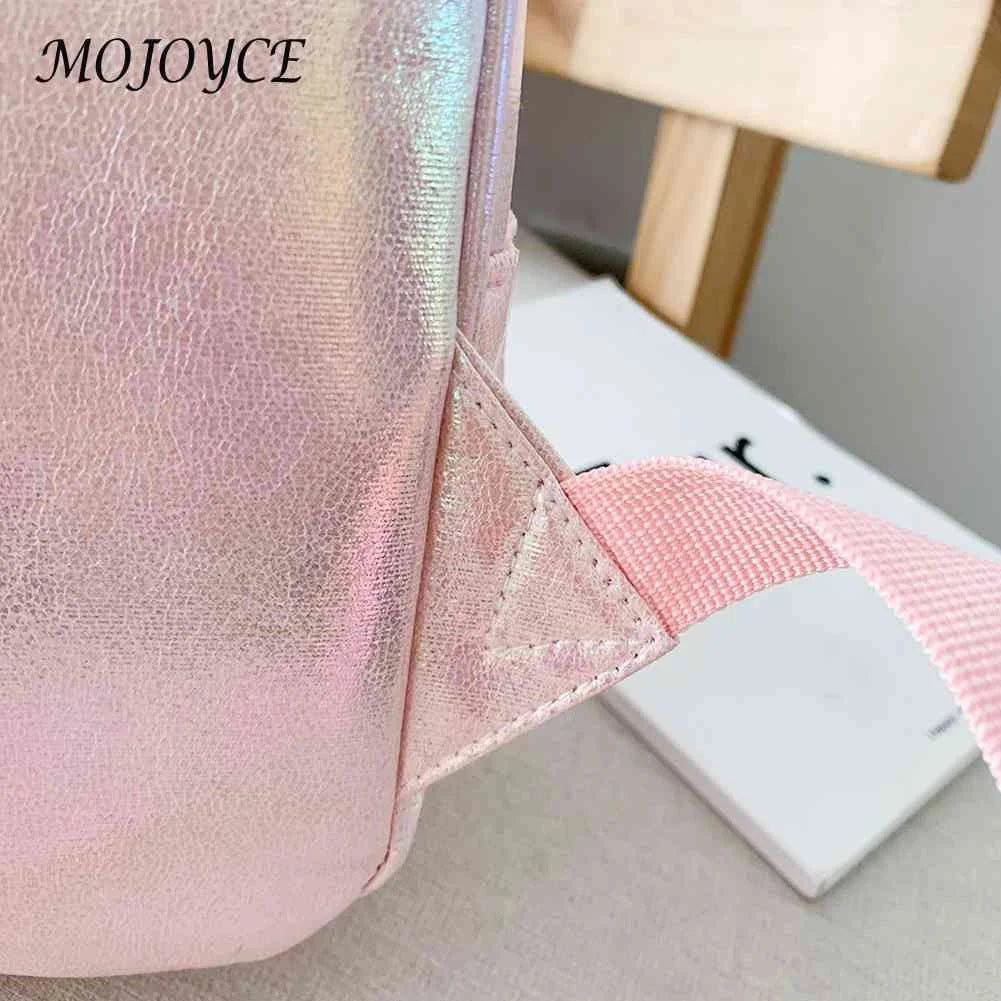 Laser Fish Tail Backpack for Girls, PU Leather School Bag