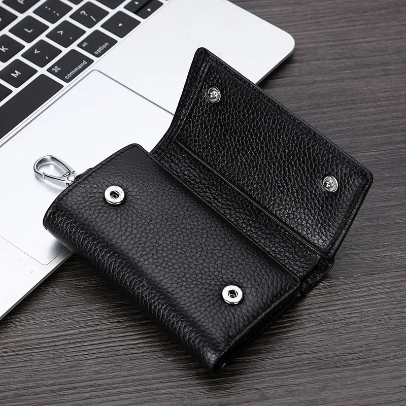Leather Keychain Holder Car Key Bag Unisex Wallet Cover