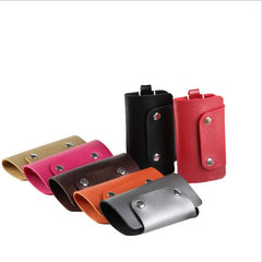 Portable Leather Housekeeper Keychain Holder Wallet Cover