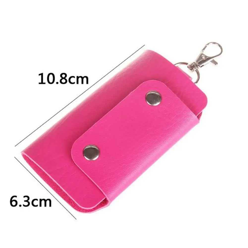 Leather Housekeeper Keychain Holder Car Key Bag Case