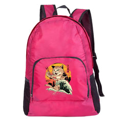 Waterproof Foldable Backpack Japan Cat Pattern Lightweight Pack for Travel