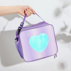 Heart Pattern Holographic Lunch Bag - Large Capacity Tote