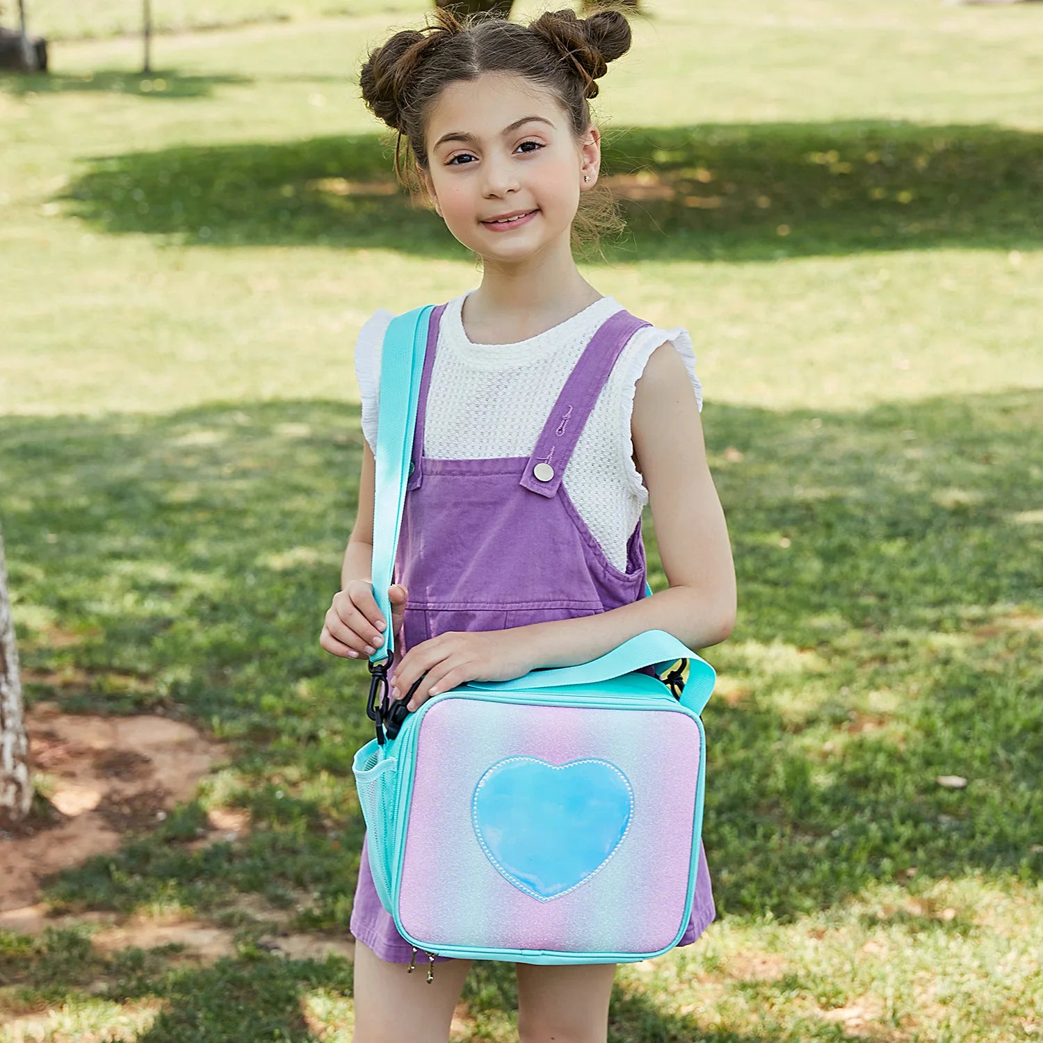 Heart Pattern Holographic Lunch Bag - Large Capacity Tote