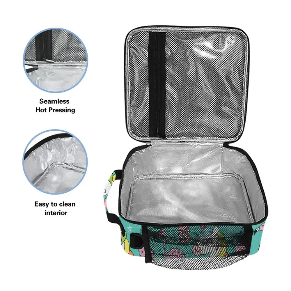 Portable Thermal Lunch Bag Insulated Tote Handbag Unicorn Bento Pouch