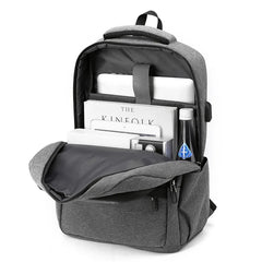 Waterproof Men Backpack USB Interface School Bag