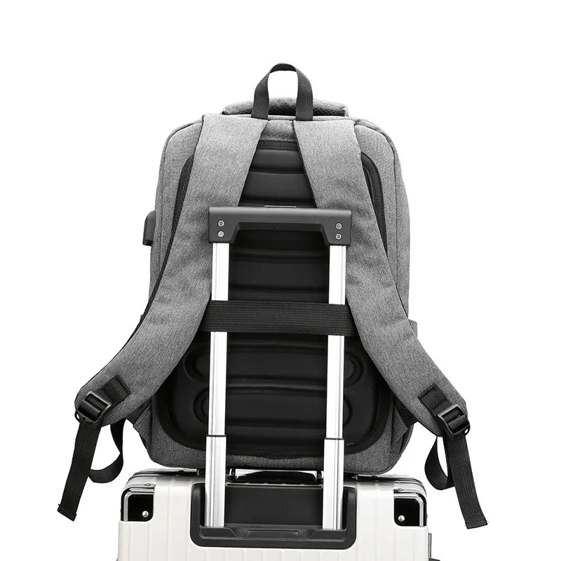 Waterproof Men Backpack USB Interface School Bag