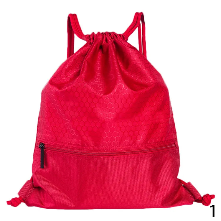Large Drawstring Backpack Travel Bag with Zipper