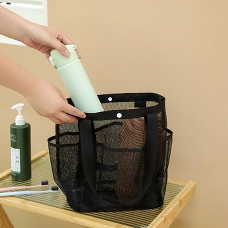Portable Mesh Shower Caddy Quick Dry Shower Tote Hanging Organizer