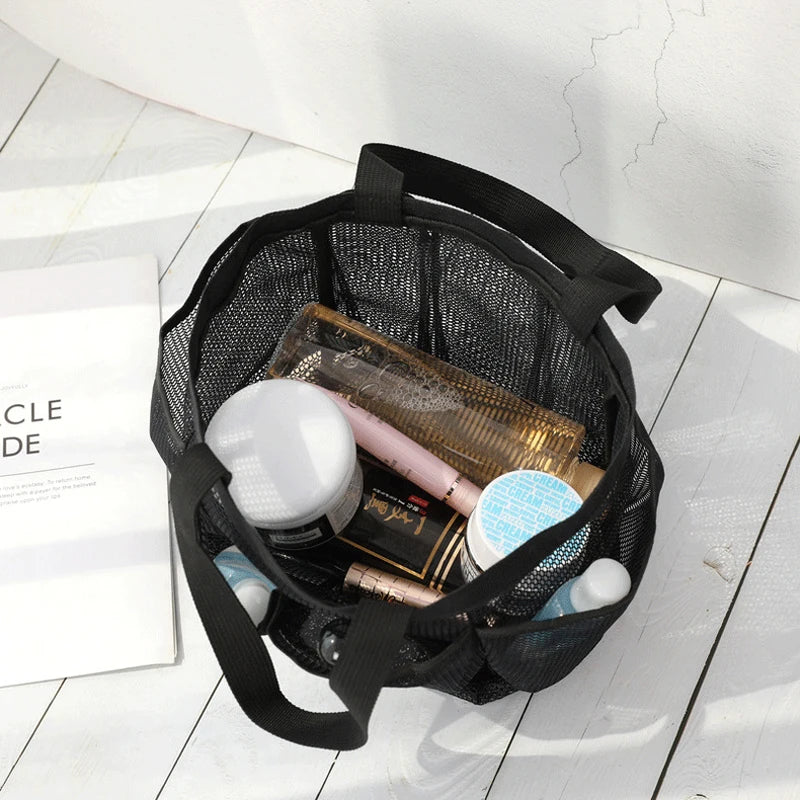 Portable Mesh Tote Bag Shower Caddy Toiletry Organizer Travel Bag